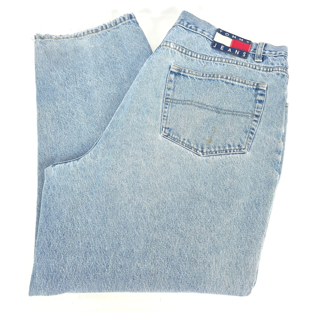 Vintage Tommy‎ Hilfiger Y2K Baggy Jeans Men 40x29 (42x30) Flag Logo 2001 Skater